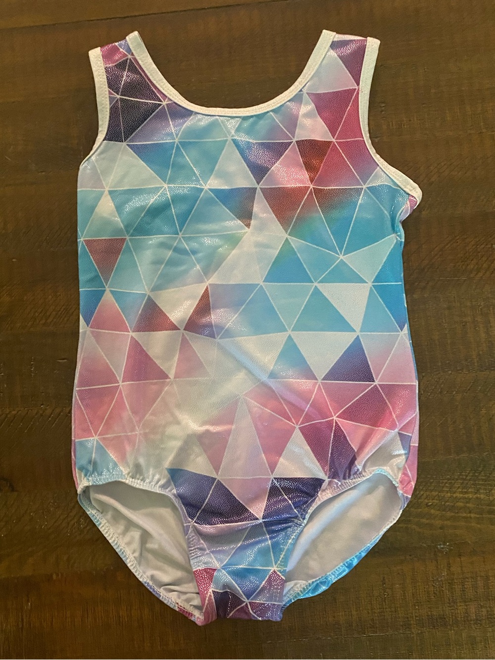 Girls' Pastel Geometric Gymnastics Leotard